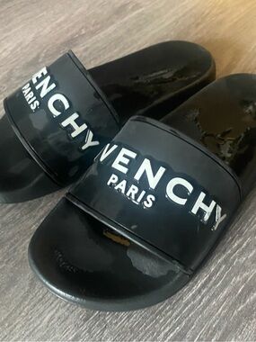 Givenchy Black Logo Slide Sandals